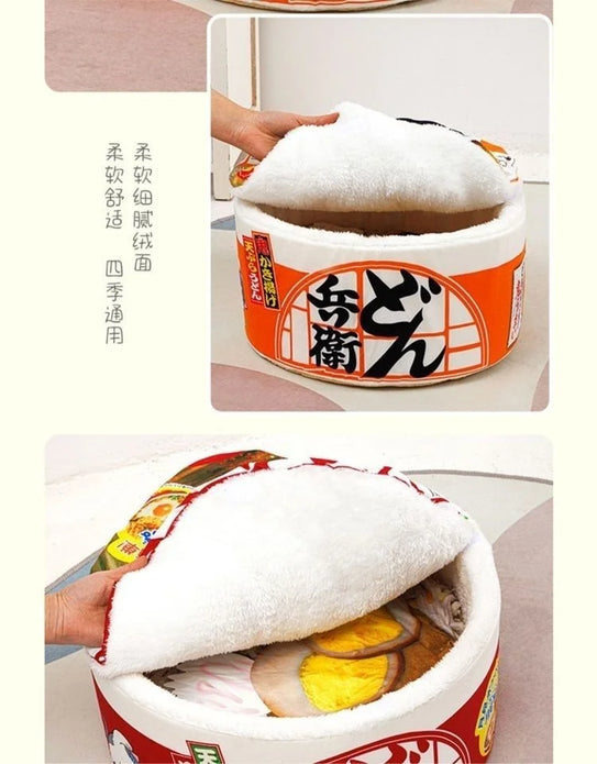 Trendy And Creative Instant Noodle Autumn Winter Dog In All Seasons Warm Enclosed Cat Sleeping Pet Litter