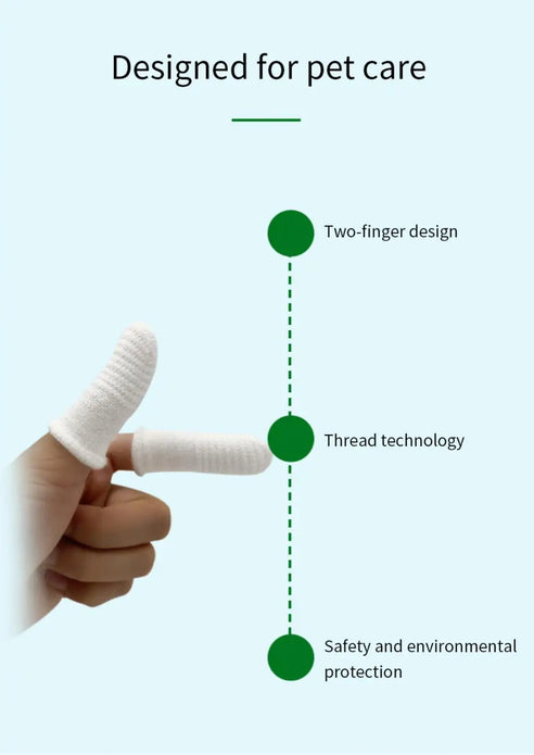 2-12pcs Pet Two-finger Brushing Finger Cots Puppy Teeth Oral Cleaning Tool Kitten Finger Toothbrush Pets Care Accessories Supply