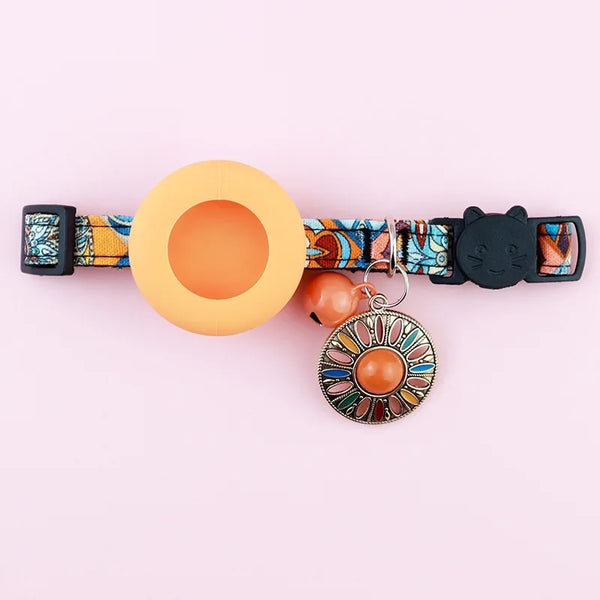 AirTag Cat Collar,Integrated GPS Cat Collar with Air Tag Holder & Bell,Adjustable Breakaway Cat Collar for Girl Boy Cats Puppies
