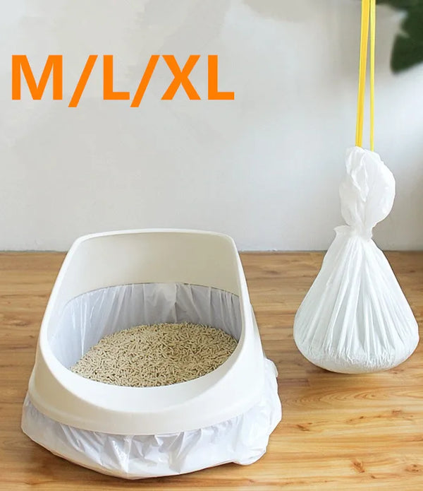 20pcs Easy to clean Cat Litter Bag box Liner Sand Bags Hygiene Elastic Kitten Pet Supplies Practical Garbage BAGS M/L/XL