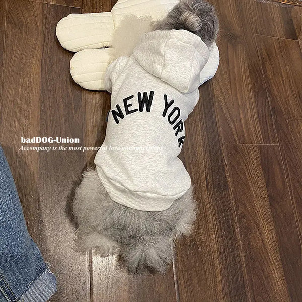 Letter Hoodie Pet Clothing Dogs Fashion Cotton Dog Clothes Costume Small French Bulldog Print Spring Autumn Gary Boy Mascotas