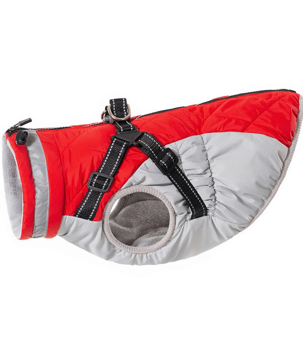 Waterproof Pet Jacket With Harness Winter Warm Dog Clothes for Small Large Dogs Labrador Coat Chihuahua French Bulldog Outfits