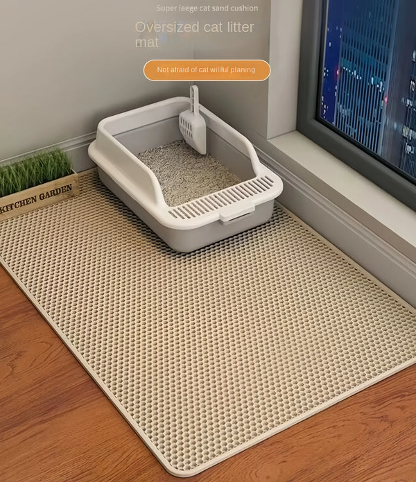 Cat Litter Mat Non Slip Big Pet Litter Box Filter Mat Double Layer Wear Resistant Waterproof Cat Litter Mat Pet Clean Supplies