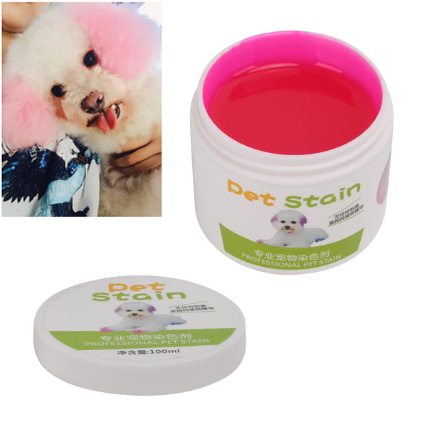 Dog Hair Dye Bright Colors Wide Mouth Design Safe Semi Permanent Dye For Pet Dogs 100ml sakura Pink