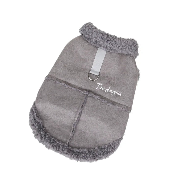 British Style Dog Jacket Lamb Fleece Winter Warm Dog Clothes for Small Dogs Puppy Costume Chihuahua Coat Pet Pug Yorkie Outfits