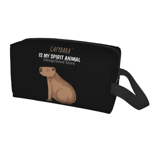 Custom Capybaras In Green Pet Travel Cosmetic Bag Women Capybara Makeup Toiletry Organizer Lady Beauty Storage Dopp Kit