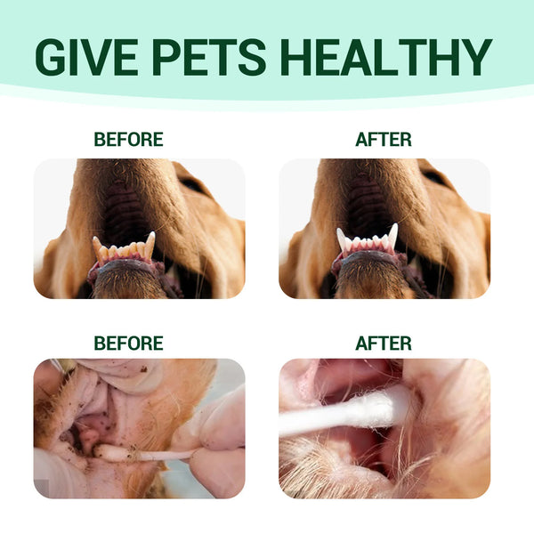 Dog Ear Cleaner Ear Dirt Odor Cleaning Mite Itching Control Teeth Whitening Mouth Freshener Remove Tartar Pet Oral Care Solution