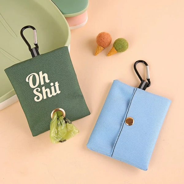 Dog waste Bag Organizer with Buckle Canvas Holder Portable Pets Supplies