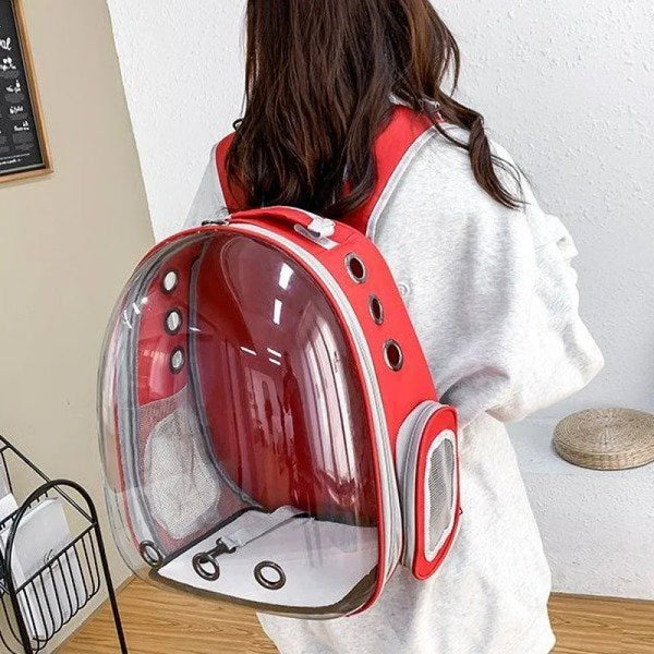 Portable Pet Backpack for Outdoor Use for  Small Cats Space or Small Dogs Breathable and Transparent