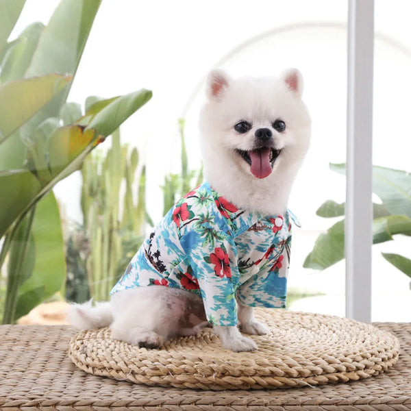 Hawaiian Floral Style pet Clothes Fashion Casual Summer Beach T-Shirts