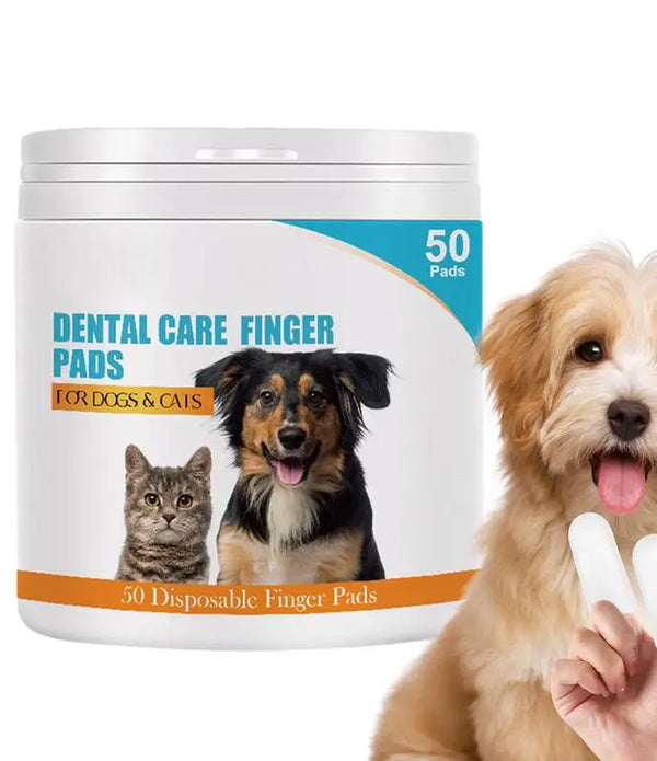 50Pcs Presoaked Dog Toothbrushes Soft Pet Fingers Toothbrush Dog Cat Cotton Brush Teeth Oral Cleaning Kitten Effective Care