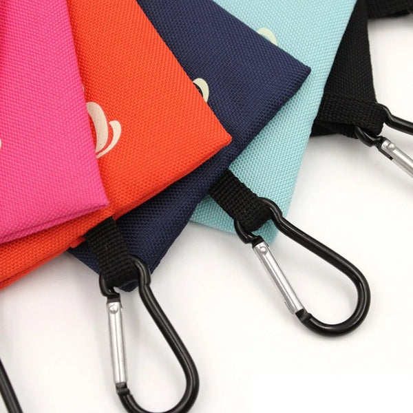 Dog waste Bag Organizer with Buckle Canvas Holder Portable Pets Supplies