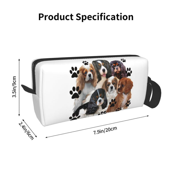 Custom Travel Cavalier King Charles Spaniel Toiletry Bag Portable Pet Dog Makeup Cosmetic Organizer for Women Storage Dopp Kit