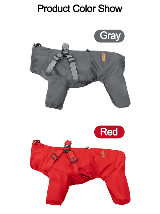 Dog Raincoat with Harness Waterproof Pet Jumpsuit for Small Medium Dogs Adjustable Reflective Puppy Rain Coat Chihuahua Rainwear
