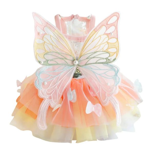 BUTTERFLY. Princess Dress Clothes Puppy Summer Sweet Mesh Dress