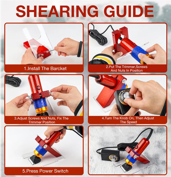 200W Electric Scissors, Home Carpet Tufting Scissors, DIY Trimming Tools, 100V-240V Electric Pet Scissors,Low Noise Dog Clippers