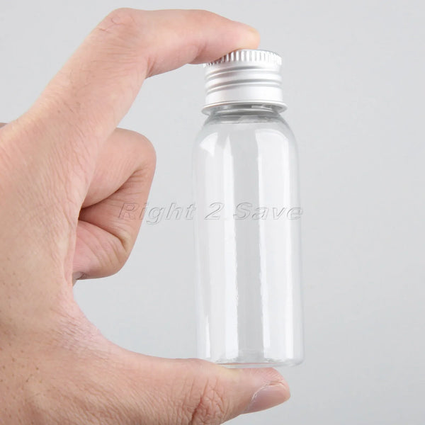 5PCS 30ML/50ML/100ML Plastic Bottle with Aluminum Screw Cap Plug Cosmetic Container Travel Kits Portable PET Lotion Cream Tube