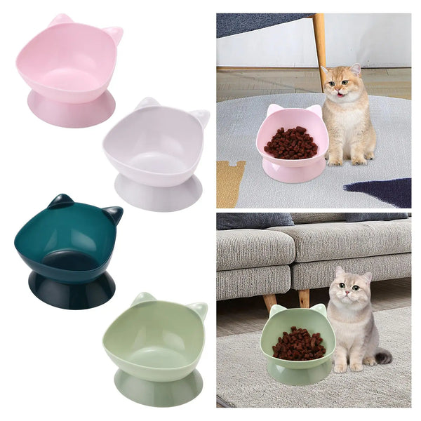 Raised Cat Bowl Small Dog Waterer Protect Pet's Spine Stable Durable Tilted Pet Feeder Kitten Water Bowl for Small Medium Dogs