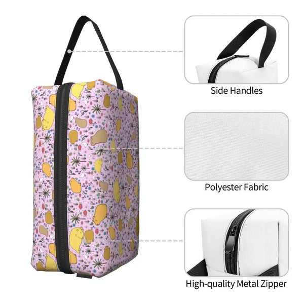 Custom Capybaras In Green Pet Travel Cosmetic Bag Women Capybara Makeup Toiletry Organizer Lady Beauty Storage Dopp Kit