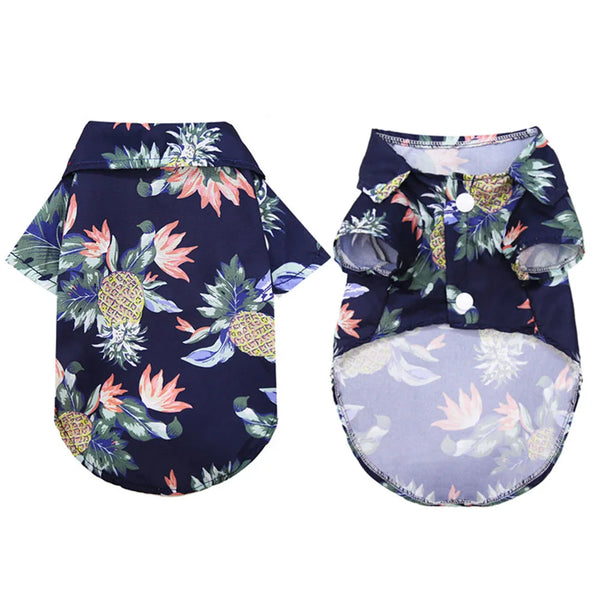 Hawaiian Floral Style pet Clothes Fashion Casual Summer Beach T-Shirts