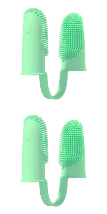 2pcs Dog Super Soft Double Finger Toothbrush Pet Teeth Clean Breath Care TPR Tooth Brush Clean Tool Dog Toothbrush Accessories