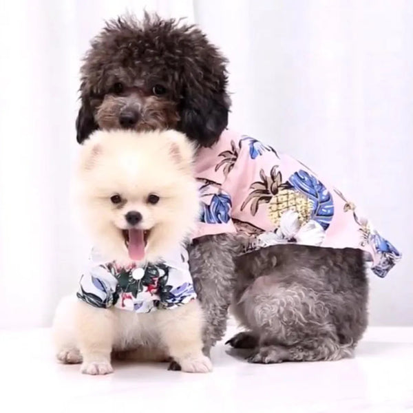 Hawaiian Floral Style pet Clothes Fashion Casual Summer Beach T-Shirts