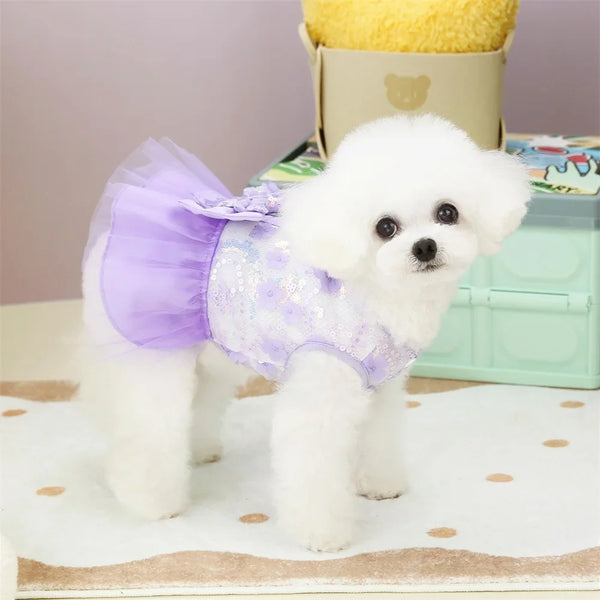 Sweet Summer Pet Princess Clothing Dog Dress for Dogs Skirt Wedding York Chihuahua Poodle for Dogs Skirts Cat Apparel