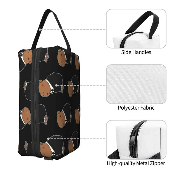 Custom Capybaras In Green Pet Travel Cosmetic Bag Women Capybara Makeup Toiletry Organizer Lady Beauty Storage Dopp Kit