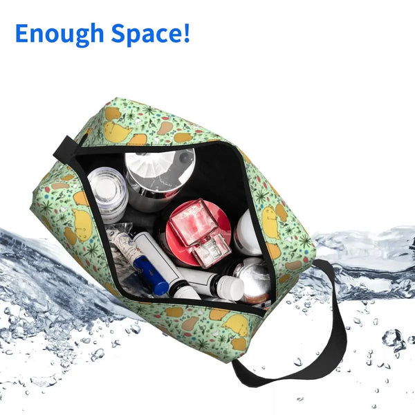 Custom Capybaras In Green Pet Travel Cosmetic Bag Women Capybara Makeup Toiletry Organizer Lady Beauty Storage Dopp Kit