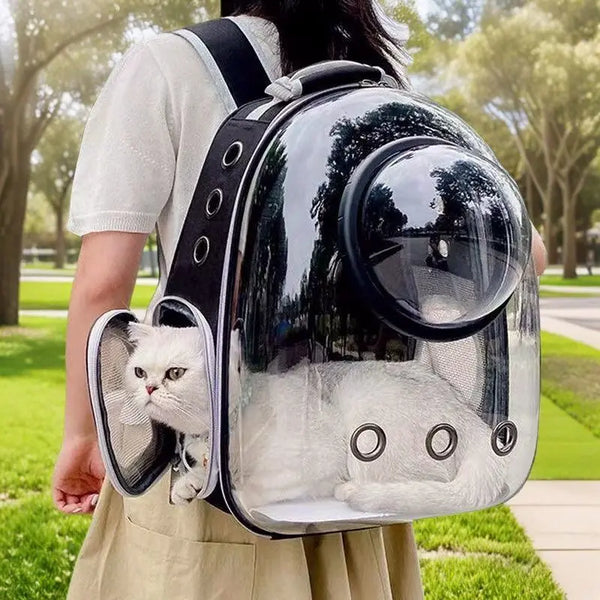 Portable Pet Backpack for Outdoor Use for  Small Cats Space or Small Dogs Breathable and Transparent