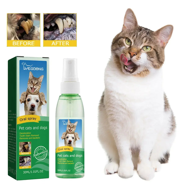 Pet Teeth Cleaning Spray Dog Cat Teeth Calculus Stain Remover Deodorant Kitten Bad Breath Treatment Pet Oral Care Tool