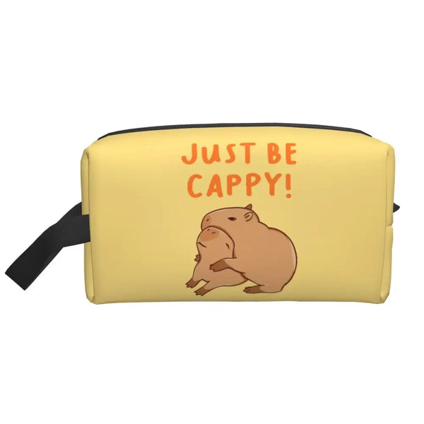 Custom Capybaras In Green Pet Travel Cosmetic Bag Women Capybara Makeup Toiletry Organizer Lady Beauty Storage Dopp Kit