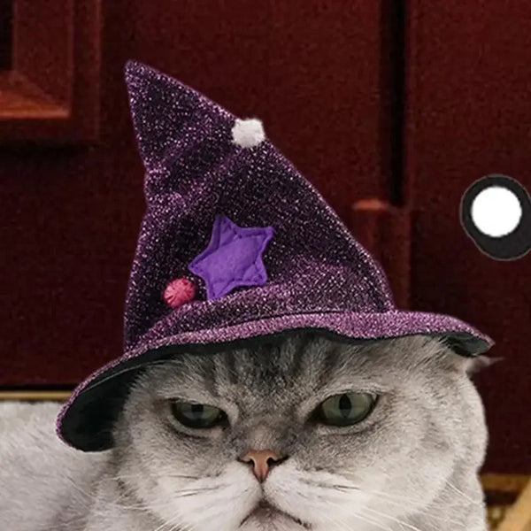 Pet Halloween Costume Wizard or Witch Costume Cloak Witch Hat Halloween For S/M Cats or Dogs