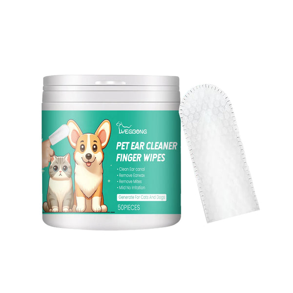YEGBONG Dog Tooth & Ear Cleaning Wipes, Pet Dental Care Finger Wipes For Dogs&Cats - Reduces Plaque And Freshens Breath(50pcs)