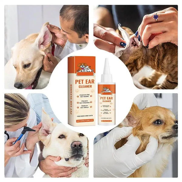 Ear Solution For Dogs Dog Cat Ear Cleaner Wash Odor Remover Itch Relief Gentle Formula Care Liquid Pet Supplies For Soothing