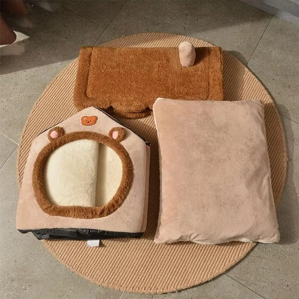 Folding  Pet House Removable Washable Cat /Puppy Cave Sofa Pet Bed House