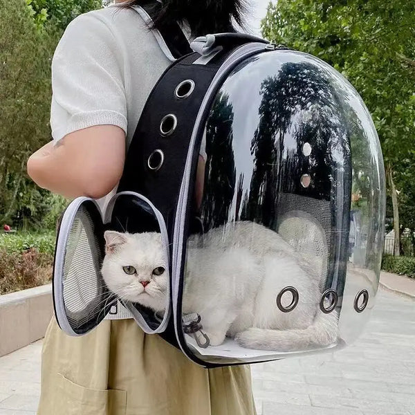 Portable Pet Backpack for Outdoor Use for  Small Cats Space or Small Dogs Breathable and Transparent
