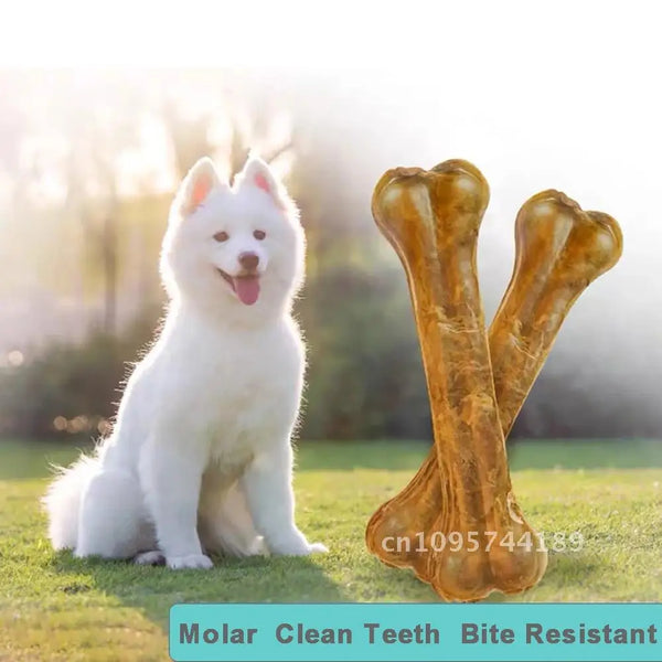 2021 New Dog Toys Bones Pet Chew Toothbrush Small Large Dogs Cowhide Treats Puppy Chewing Bone Toy For Dental Care Accessories