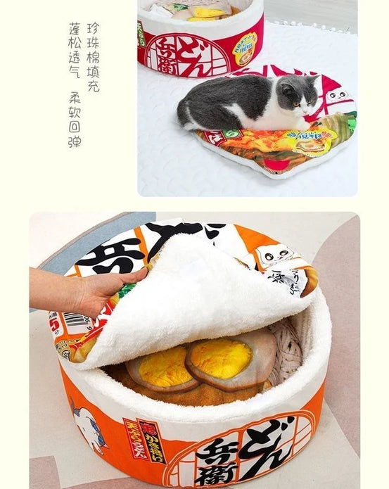 Trendy And Creative Instant Noodle Autumn Winter Dog In All Seasons Warm Enclosed Cat Sleeping Pet Litter
