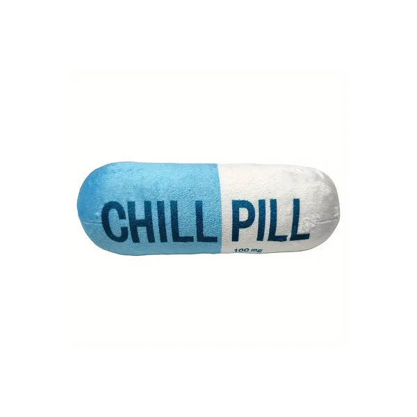 CHILL Pill-Shaped Dog Toy with Squeaker - Durable, Pet Play and Dental Health