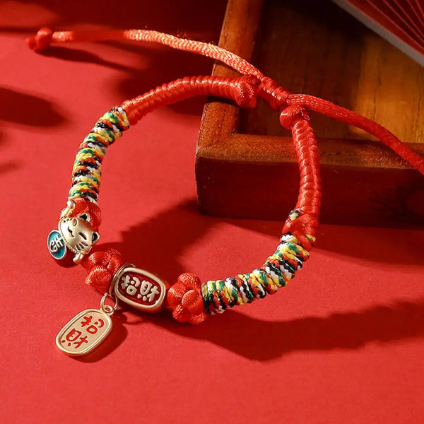 Chic  Pet Collar Comfy Chinese Style Lucky Small Dog Puppy Cat Choker Braided Soft Pet Necklace for Daily