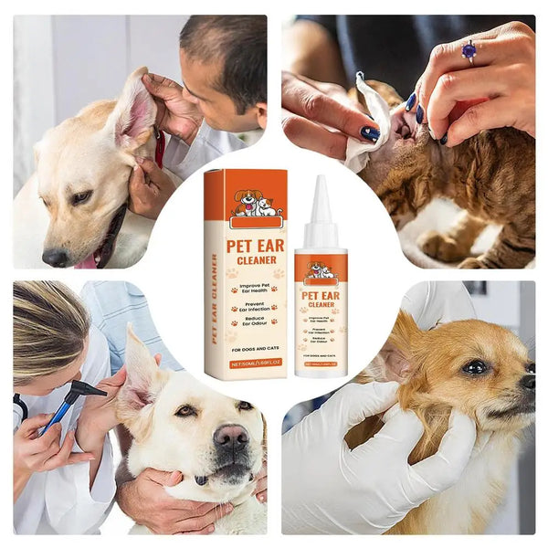 Ear Solution For Dogs Dog Cat Ear Cleaner Wash Odor Remover Itch Relief Gentle Formula Care Liquid Pet Supplies For Soothing