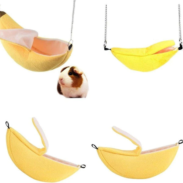 Hamster Hang House Hammock Banana Design Small Animal Cotton Cage Sleeping Nest for Small Pet Bed Small Hamster Toy Cage Swing