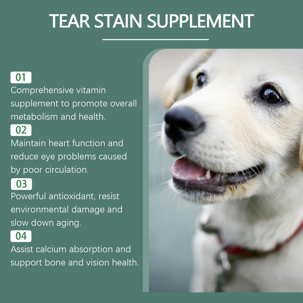 Tear tablets for dogs Gentle cleaning pet dog tear marks eye dirt eye care cleaning plate