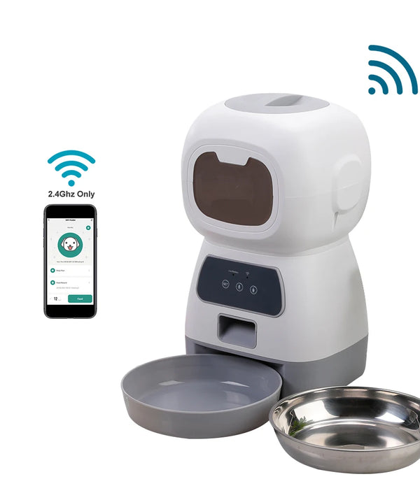 3.5L Automatic Pet Feeder For Cats WiFi Smart Swirl Slow Dog Feeder With Voice Recorder Large Capacity Timing Cat Food Dispenser