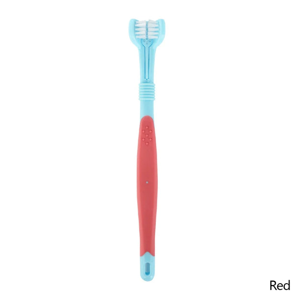 Three Sided Pet Toothbrush Three-Head Multi-angle Toothbrush Cleaning Dog Cat Brush Bad Breath Teeth Care Tool Cleaning Mouth