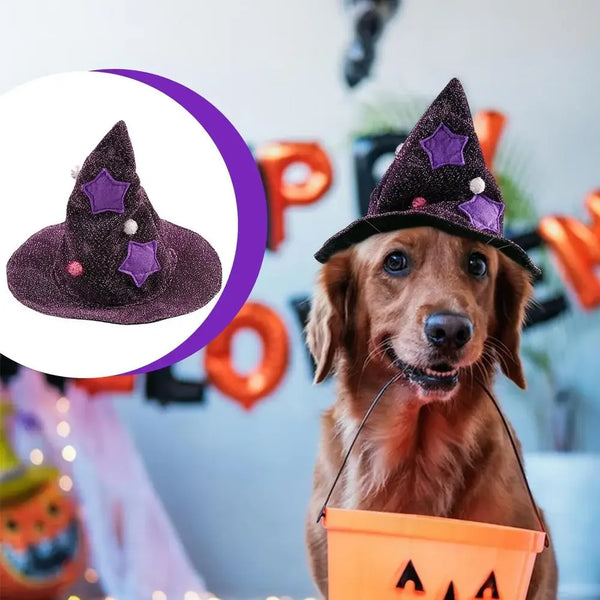 Pet Halloween Costume Wizard or Witch Costume Cloak Witch Hat Halloween For S/M Cats or Dogs