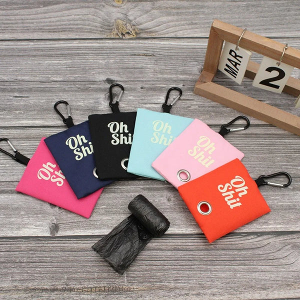 Dog waste Bag Organizer with Buckle Canvas Holder Portable Pets Supplies