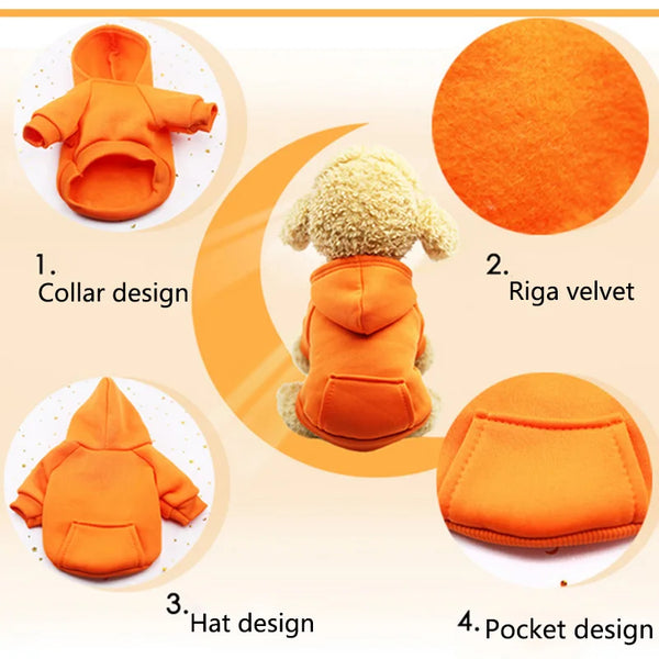 Pet Cotton Hoodies Dog Clothes Puppy Pet Overalls For Dogs Cat Clothing Pets Outfit S225