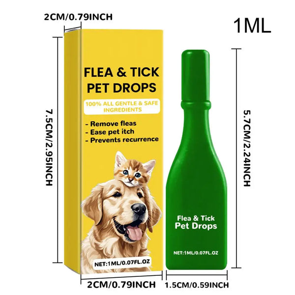 1pcs Dogs And Cats Anti Flea Drops Lice Remove Relieve External Tick Supplies Repellent Treatments Itching Drops Skin Pet